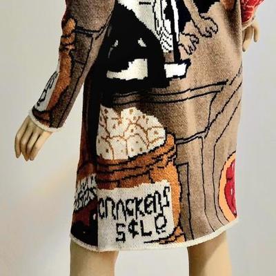 Vtg 80-90s Novelty knited Sweater Coat OOAK
