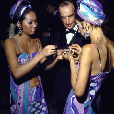 Vtg 60-70s Pucci FR micro mini bra dress