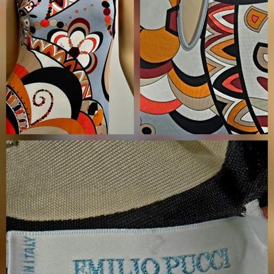 Vtg 70-80s Pucci multi colored dress signed sleeveless