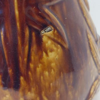 Antique Rockingham Glazed Pitcher with Tulip Design- Approx 10" Tall