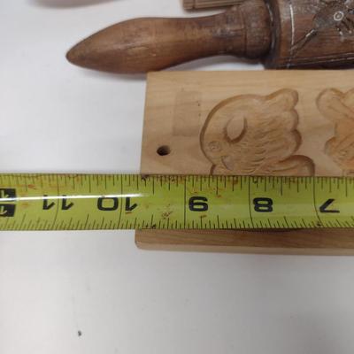 Embossed Wooden Rolling Pins and Cookie Forms