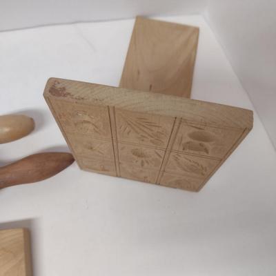 Embossed Wooden Rolling Pins and Cookie Forms