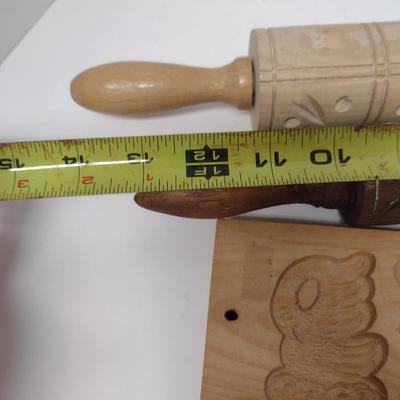 Embossed Wooden Rolling Pins and Cookie Forms