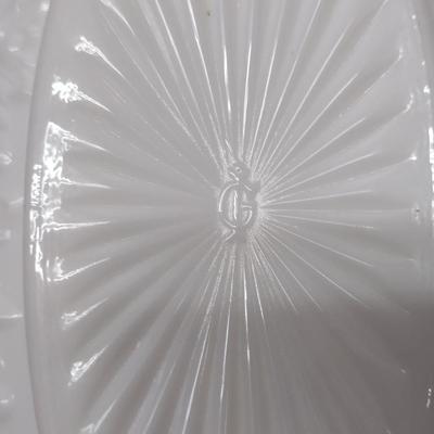 Milk Glass Cake Pedestal and Serving Dishes