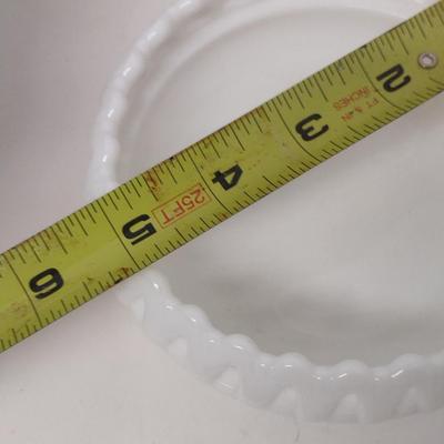 Milk Glass Cake Pedestal and Serving Dishes