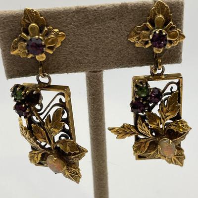 Mid century brooch and clip on earrings