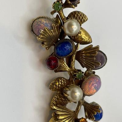 Mid century brooch and clip on earrings