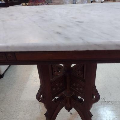 Antique Eastlake Accent Table with Marble Top Choice B