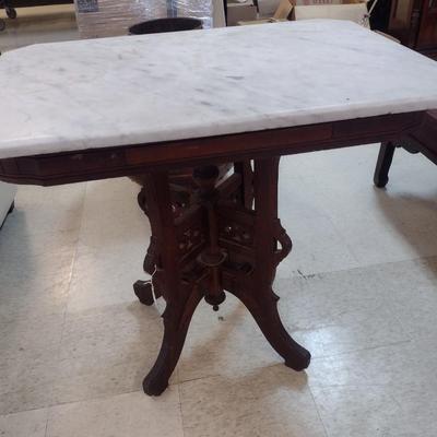 Antique Eastlake Accent Table with Marble Top Choice B