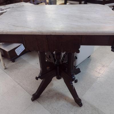 Antique Eastlake Accent Table with Marble Top Choice C
