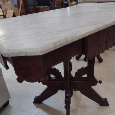 Antique Eastlake Accent Table with Marble Top Choice C
