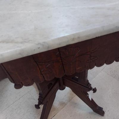 Antique Eastlake Accent Table with Marble Top Choice C