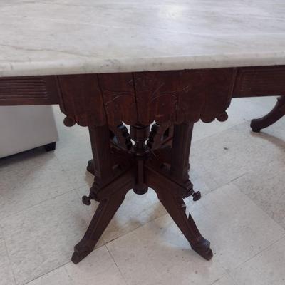 Antique Eastlake Accent Table with Marble Top Choice C