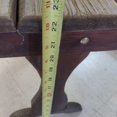 Solid Wood Slat Patio Side Table