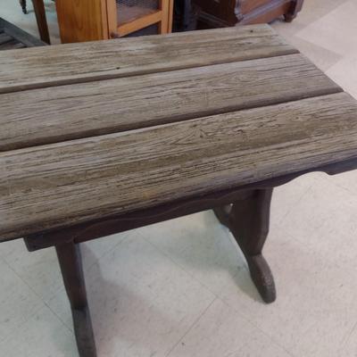 Solid Wood Slat Patio Side Table
