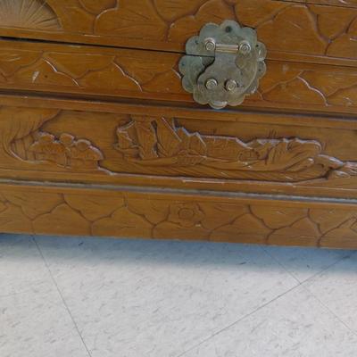 Asian Carved Hope Chest