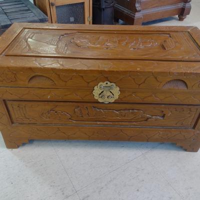 Asian Carved Hope Chest