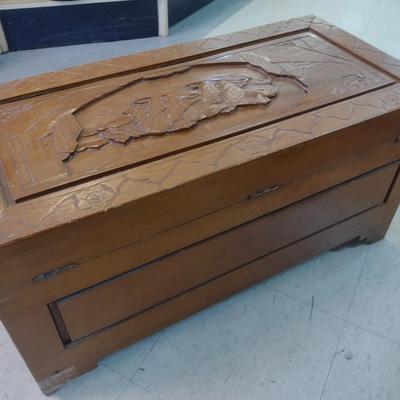 Asian Carved Hope Chest