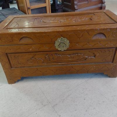 Asian Carved Hope Chest