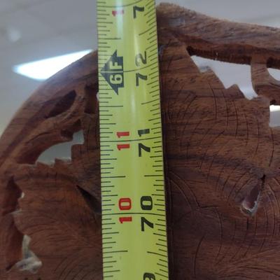 Wood Carved Four Panel Room Screen