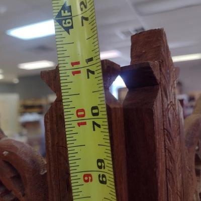 Wood Carved Four Panel Room Screen