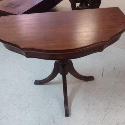 Mahogany Demilune Accent Table