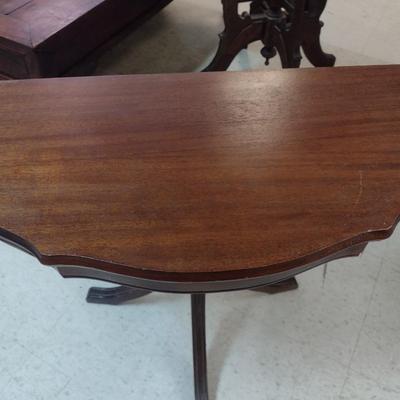 Mahogany Demilune Accent Table