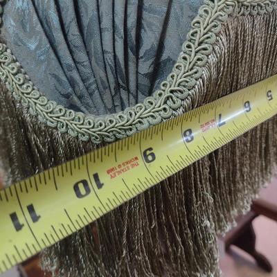 Vintage Metal Post Floor Lamp with Tassel Shade