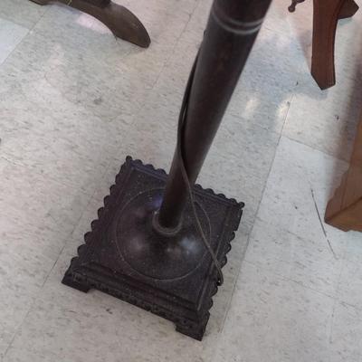 Vintage Metal Post Floor Lamp with Tassel Shade