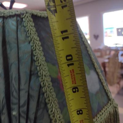 Vintage Metal Post Floor Lamp with Tassel Shade