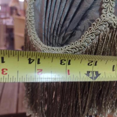 Vintage Metal Post Floor Lamp with Tassel Shade