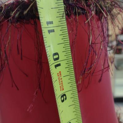 Vintage Metal Post Floor Lamp with Feather Shade