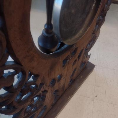 Vintage Burmese Design Wood Carved Gong