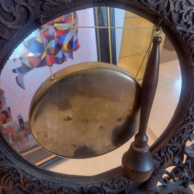 Vintage Burmese Design Wood Carved Gong