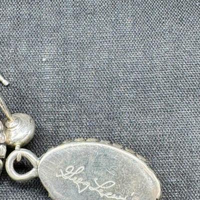 Sale Photo Thumbnail #159: Real stone cuff bracelets are not marked and do not test as Sterling. Pierced earrings many with latch back. Many marked 925 Silver. I have tried to show all markings.