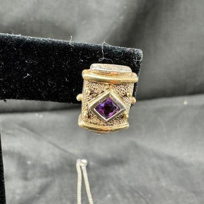 Sale Photo Thumbnail #165: Real stone cuff bracelets are not marked and do not test as Sterling. Pierced earrings many with latch back. Many marked 925 Silver. I have tried to show all markings.