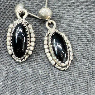 Sale Photo Thumbnail #158: Real stone cuff bracelets are not marked and do not test as Sterling. Pierced earrings many with latch back. Many marked 925 Silver. I have tried to show all markings.