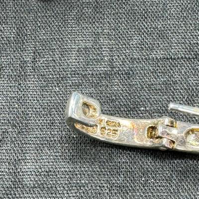 Sale Photo Thumbnail #168: Real stone cuff bracelets are not marked and do not test as Sterling. Pierced earrings many with latch back. Many marked 925 Silver. I have tried to show all markings.