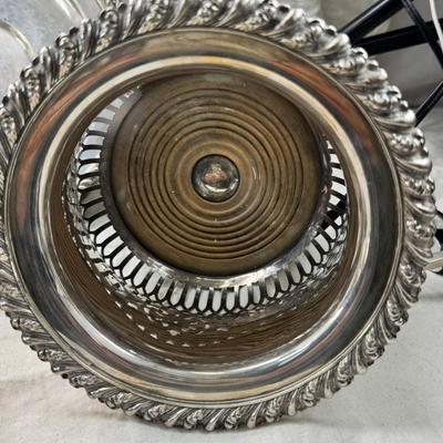 Sale Photo Thumbnail #193: Sheffield England knives, Tea pot, Canister, Wine bucket, Trays