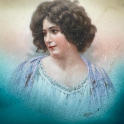 Antique Victoria Austria Hand-Painted Porcelain Portrait Tray