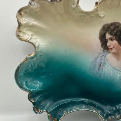 Antique Victoria Austria Hand-Painted Porcelain Portrait Tray