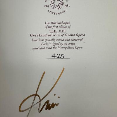 Signed Limited Edition “The Met: One Hundred Years of Grand Opera” Leather-Bound Book