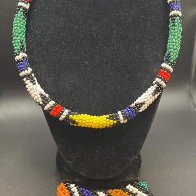 Native beaded necklace and bracelet
