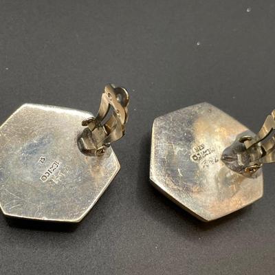 Beau Sterling brooch with 925 Mexico clip on earrings