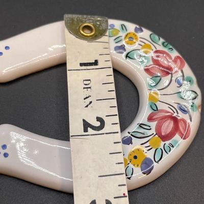 Czech hand painted ceramic horseshoe