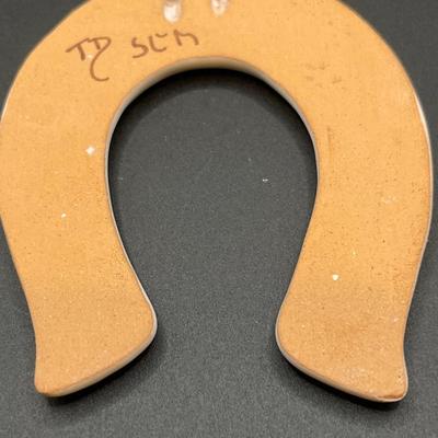 Czech hand painted ceramic horseshoe