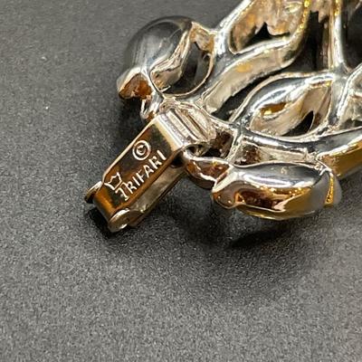 Vintage Trifari Aurora borealis bracelet and clip ons