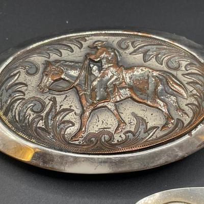 3 vintage belt buckles