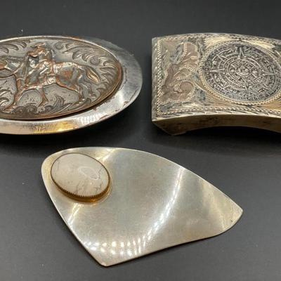 3 vintage belt buckles