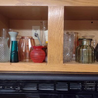 Collection of Vases- Art Glass, Pottery, Crystal, etc.